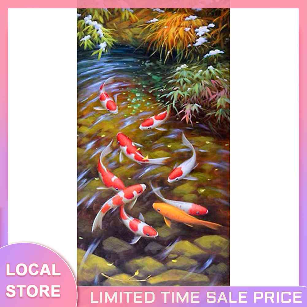45x85cm Full Round Drill 5D Lucky Fish Diamond Painting DIY Embroidery  Cross Stitch Rhinestones Needlework Crafts Art Pictures Mosaic Kits Home  Decoration