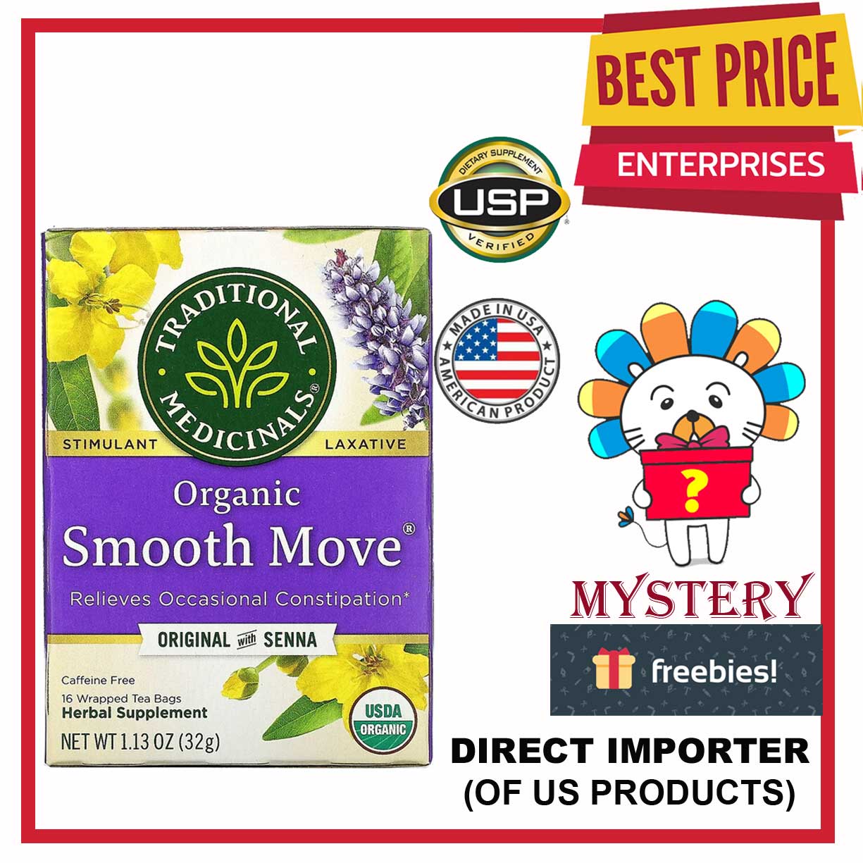 Traditional Medicinals Organic Smooth Move Original With Senna 
