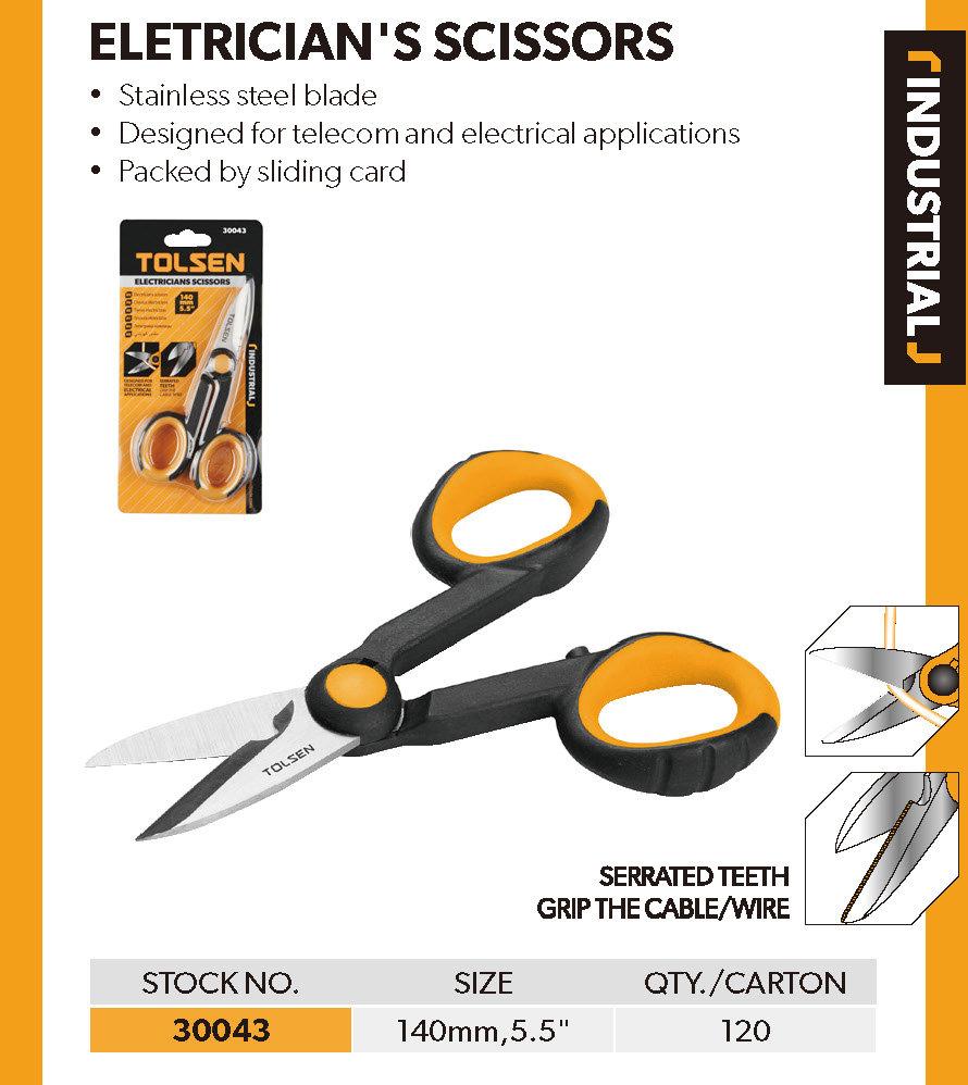 Tolsen Electrican's Scissors 30043 - Whatchamacallit Tools