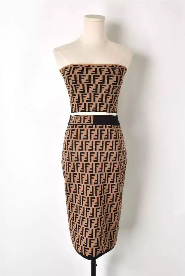 New Fendi Tube Top and Skirt (Terno 