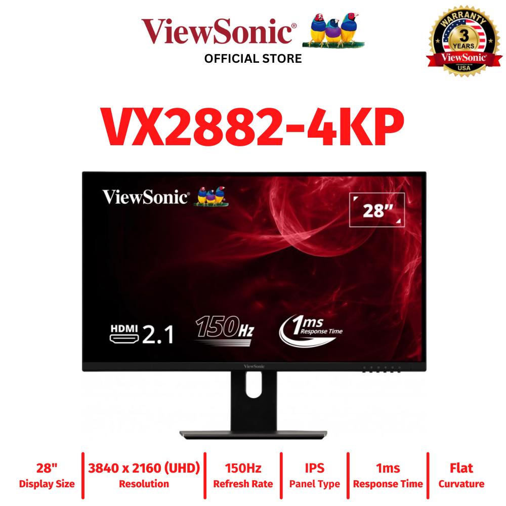 Viewsonic VX28824KP 28”, UHD IPS (3840 x 2160), FreeSync, AntiGlare Gaming Monitor Lazada PH