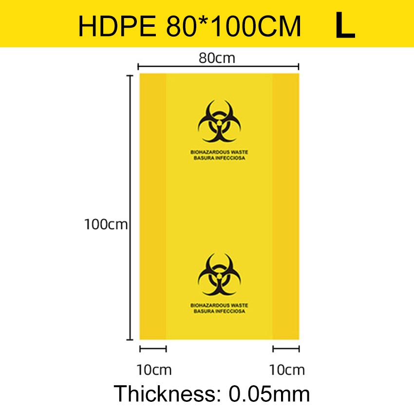 Biohazard Waste Disposal Bag 20'' x 24'' x 0.035mm 100pcs/pack