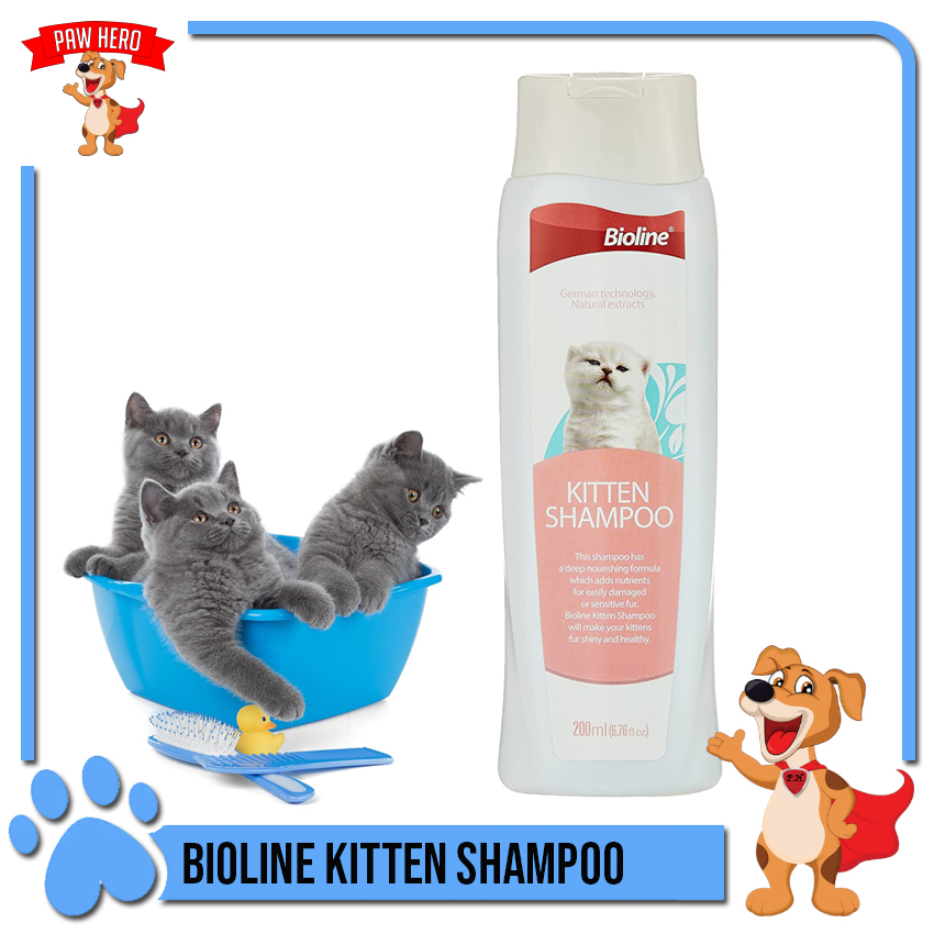 PAW HERO Bioline Kitten Shampoo Cat Shampoo for Sensitive Skin 200ml