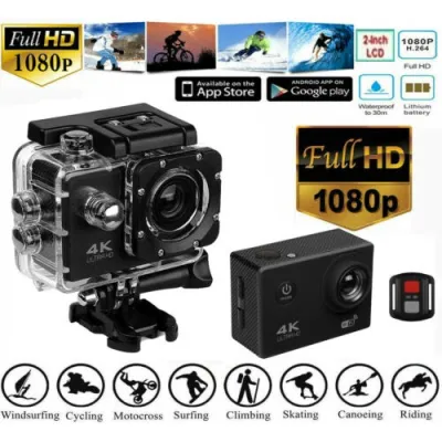 Extreme HD Action Camera 1080p Motorcycle Recorder Bicycle Recorder 4K 1080P Sports Action With Waterproof Case Remote Control Wifi Outdoor Pro Sport Cam for Bike Diving Motorcycle Helmet Video Cam