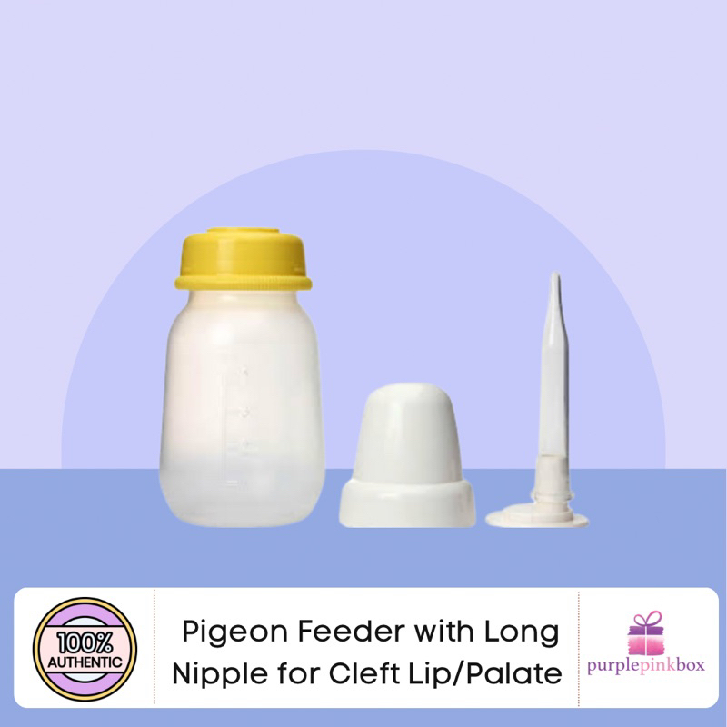 Pigeon Feeding Bottle with Long Silicone Nipple for Cleft Palate