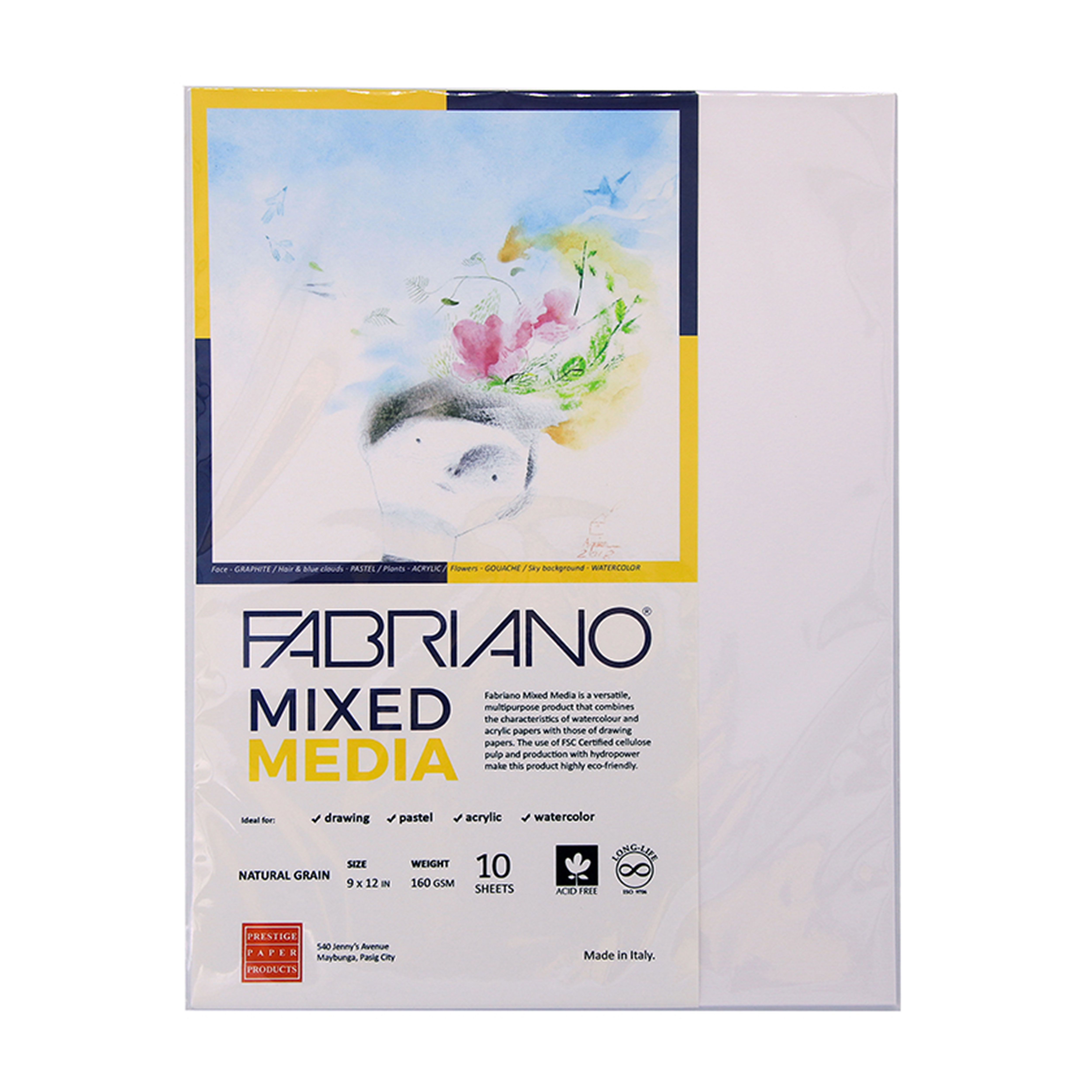 Fabriano Mixed Media 160gsm 9x12inches 10sheets per pack Lazada PH