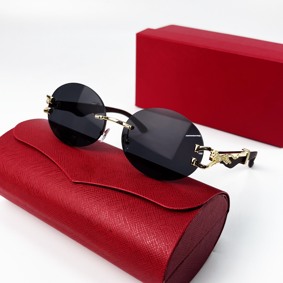 Cartier madison round rimless sunglasses best sale