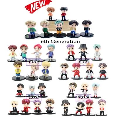 Ken Shi 7Pcs set Cute Kpop BTS Bangton Boys Figurine Mini Model Collectible Doll Fan Gift Decor