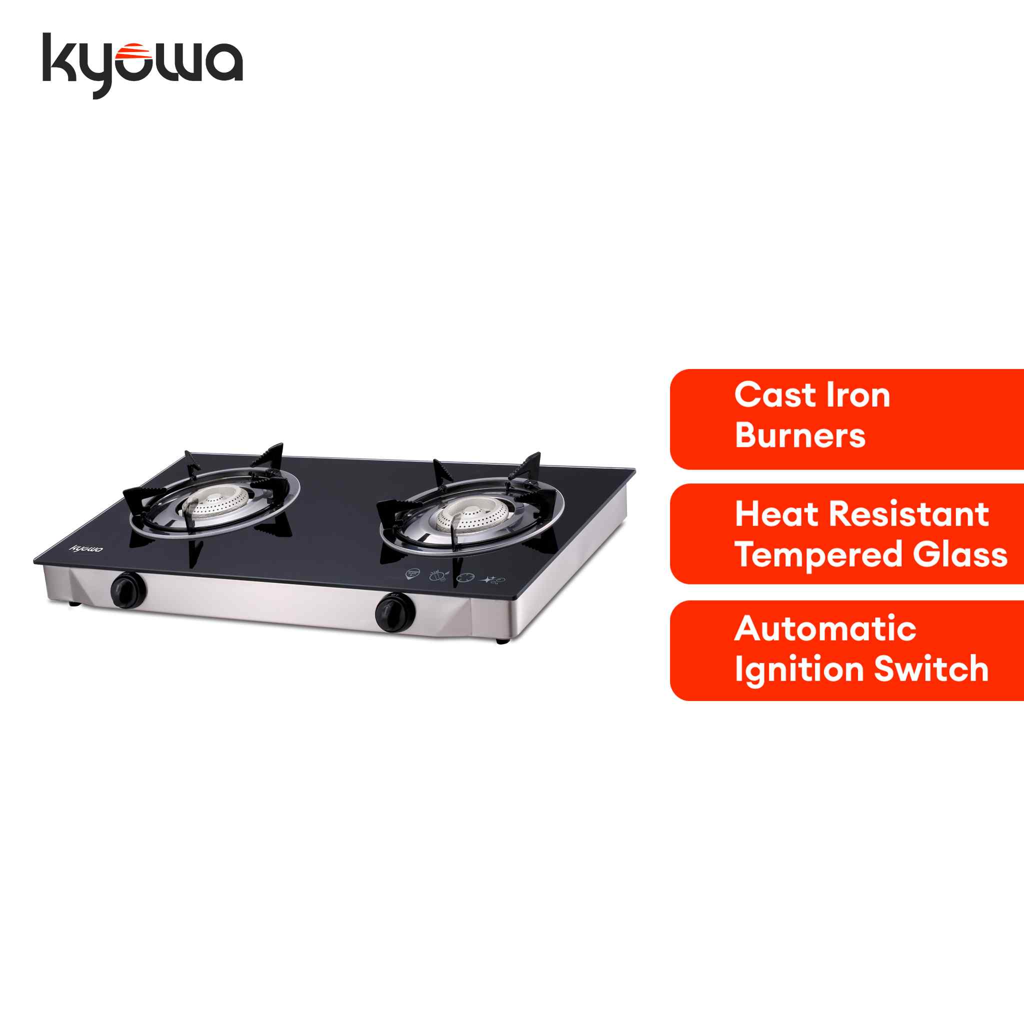 Kyowa Glass Top Double Burner Stainless Steel Gas Stove KW3568 Lazada PH