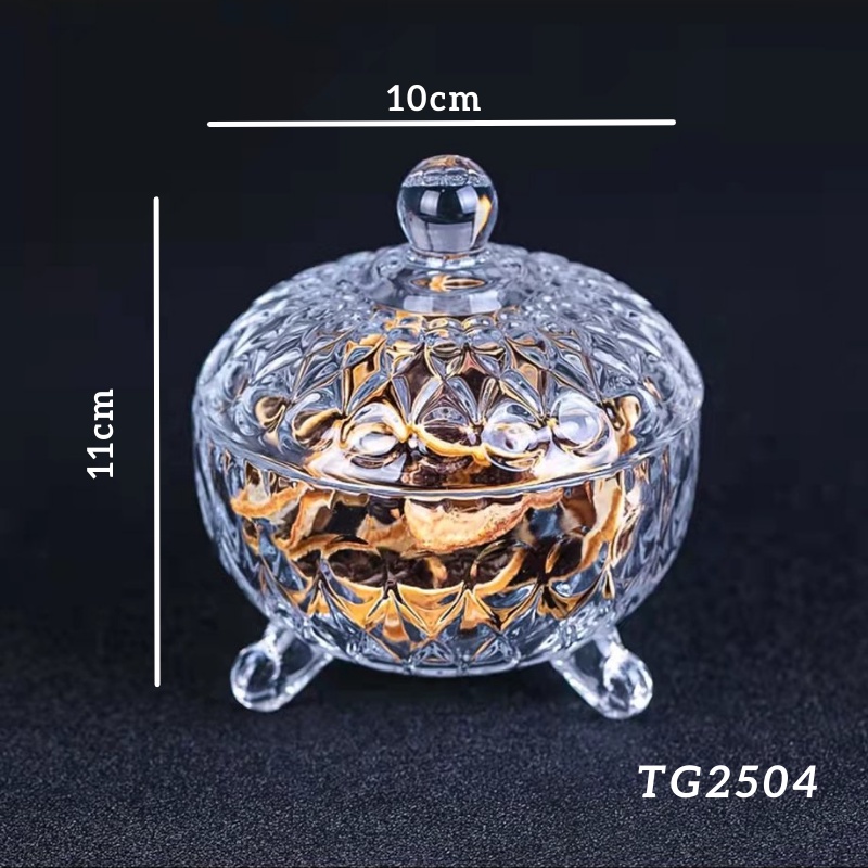 【Hot】 Home Style Home Decoration Glass Candy Jar Jewelry Box Glassware