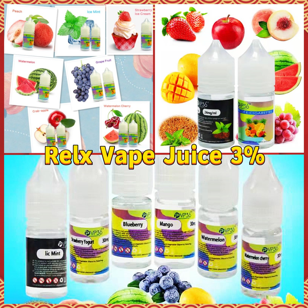 Vape 30ml 10ml 3 Nicotine Salt Nic Refill Juice Juices Flavor for Relx