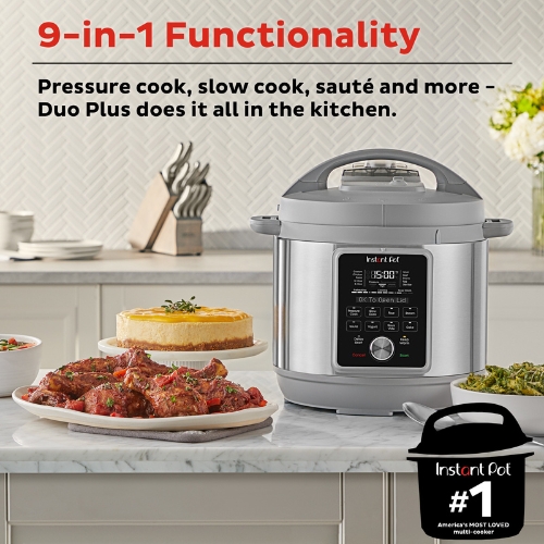  Instant Pot Duo Plus 9-in-1 Electric Pressure Cooker, Slow  Cooker, Rice Cooker, Steamer, Sauté, Yogurt Maker, Warmer & Sterilizer,  Includes App With Over 800 Recipes, Stainless Steel, 6 Quart: Home 