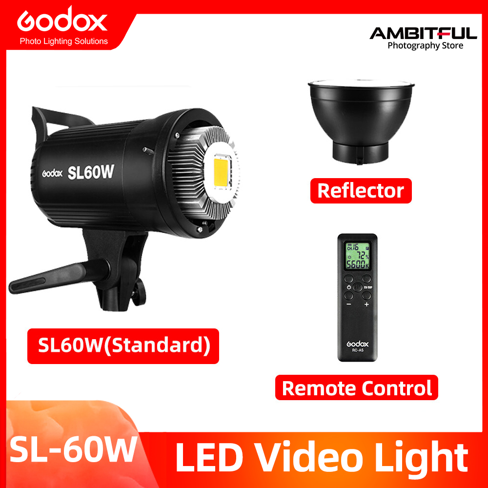 Godox SL-60W, SL60, SL60W, SL-60 LED Video Light 5600K White Version Video  Light Continuous Light Bowens Mount for  Studio Video  Recording[Includes remote kit]