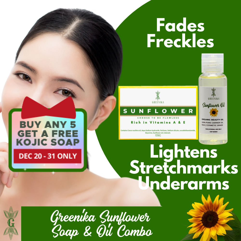 [ SUNFLOWER COMBO OIL + SOAP WHITENING ] Greenika Sunflower Oil and Sunflower Soap Combo