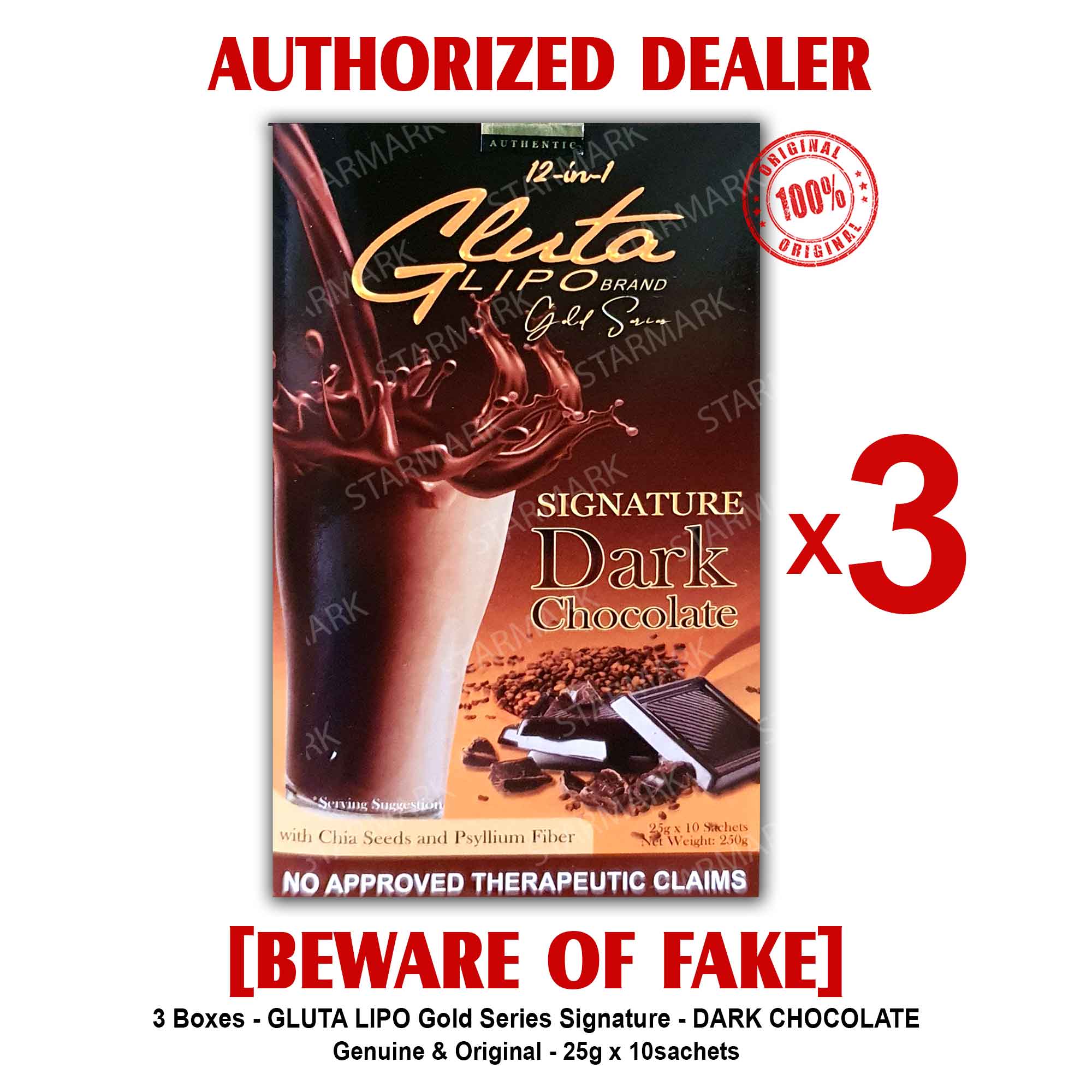 Glutalipo Gold Series Dark Chocolate Gluta Lipo Gold Series DARK