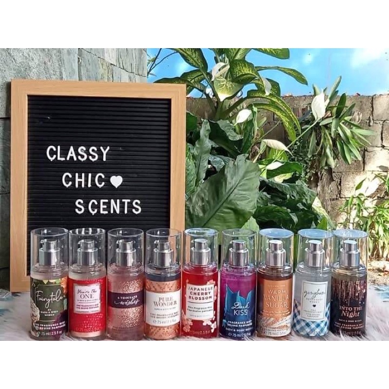 Bath and Body Works Travel Size Fragrance Mist 88ml and 75ml new