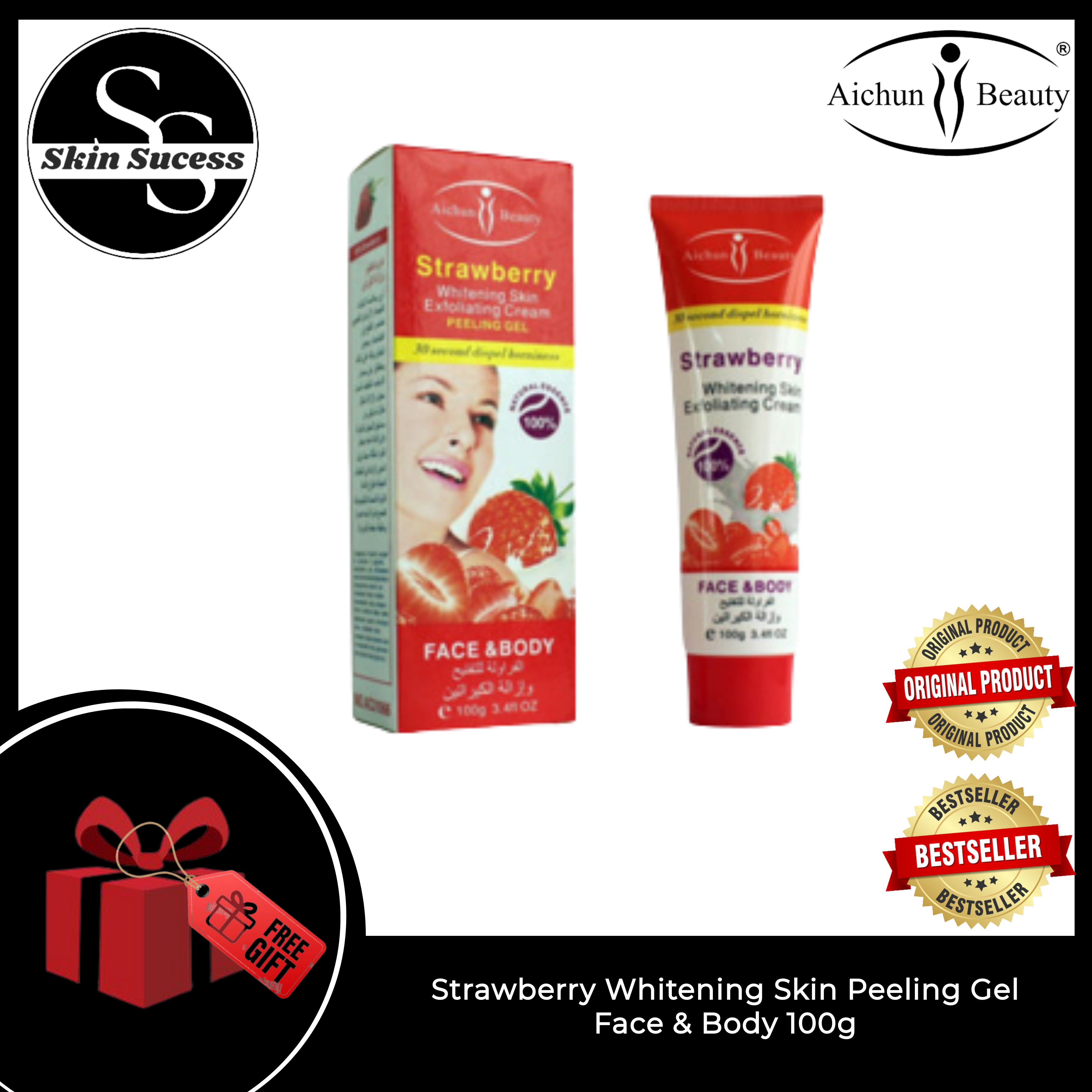 SKIN SUCCESS Aichun Beauty Strawberry Whitening Skin Peeling Gel Face