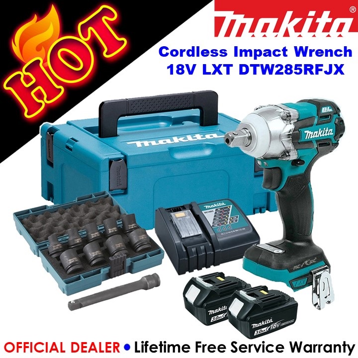 Makita Cordless Impact Wrench 1/2" Sq. Drive 18V LXT DTW285RFJX