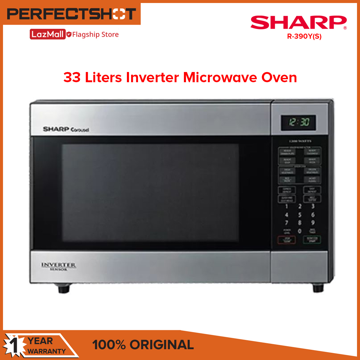 Sharp R390Y(S) 33 Liters Inverter Microwave Oven [ PerfectShot