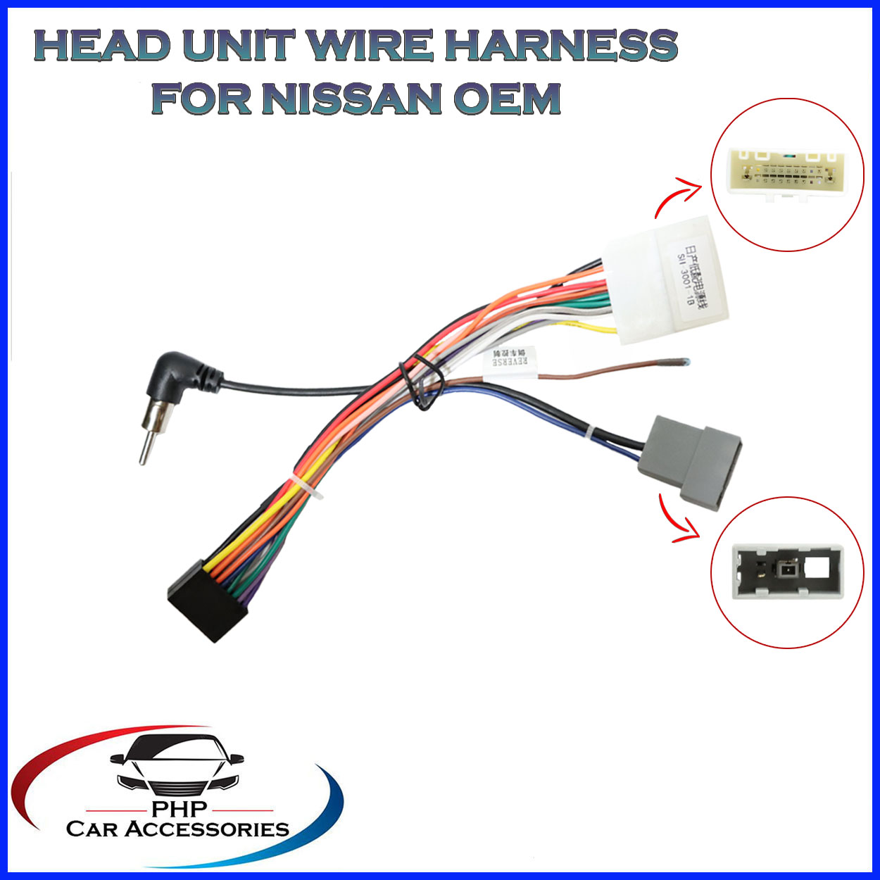 Car Head Unit Wire Harness Adapter For Nissan OEM Car Radio Harness