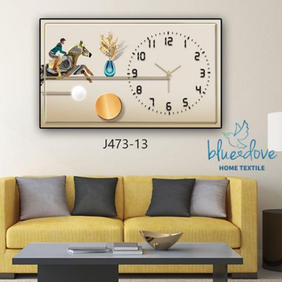 Decorative Painting Light Luxury Home Rectangular Clock Wall Painting