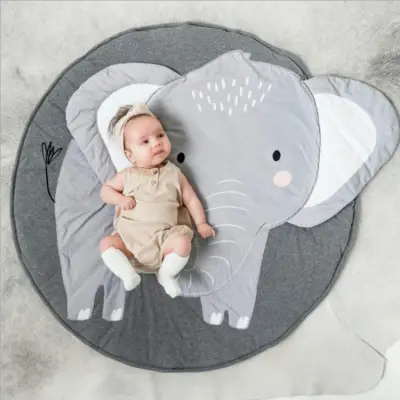Play Mat Baby Crawling Blanket Floor Carpet for Kids Room Mats Soft Cotton Padded Playmat Round Rugs Newborn Girl Boy Birth Gift
