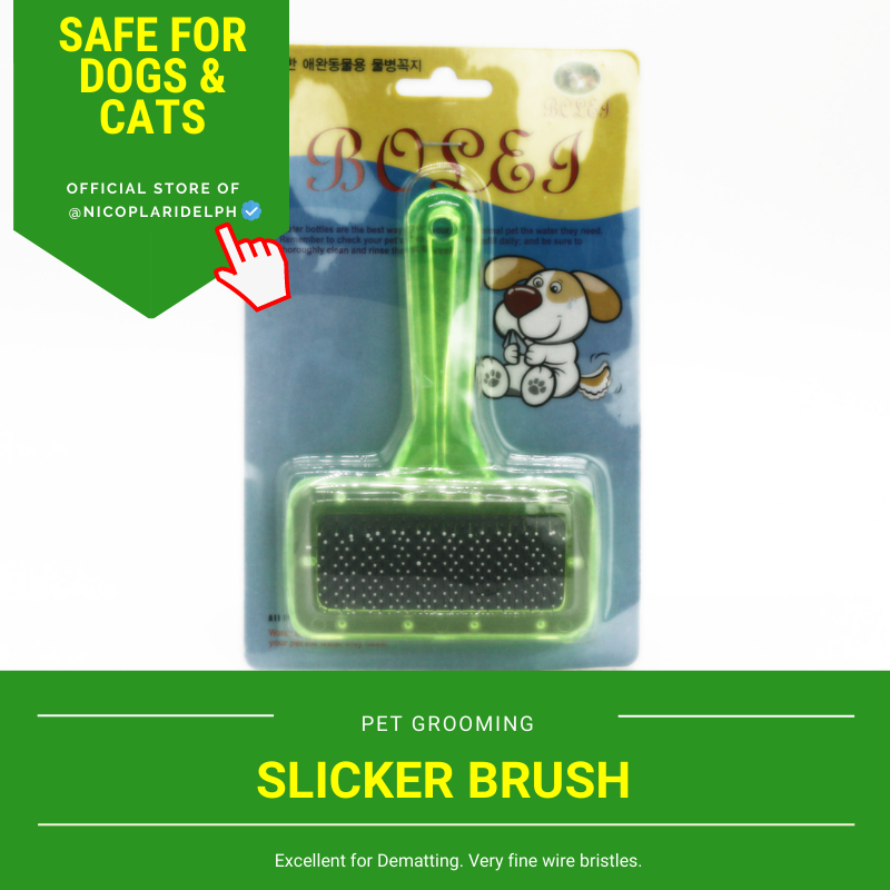 Soft Pet Slicker Brush with Rounded Tips to Gently Comb Dogs and Cats with Sensitive Skin