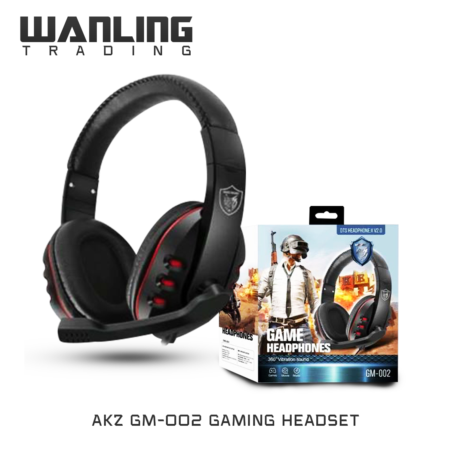 GM002 AKZ Gaming Headset Stereo Surround Headphone 3.5Mm Wired Mic For