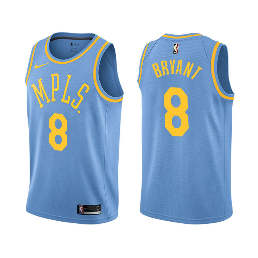 Kobe Bryant #8 MPLS Mitchell Ness Blue Los Angeles Lakers Jersey