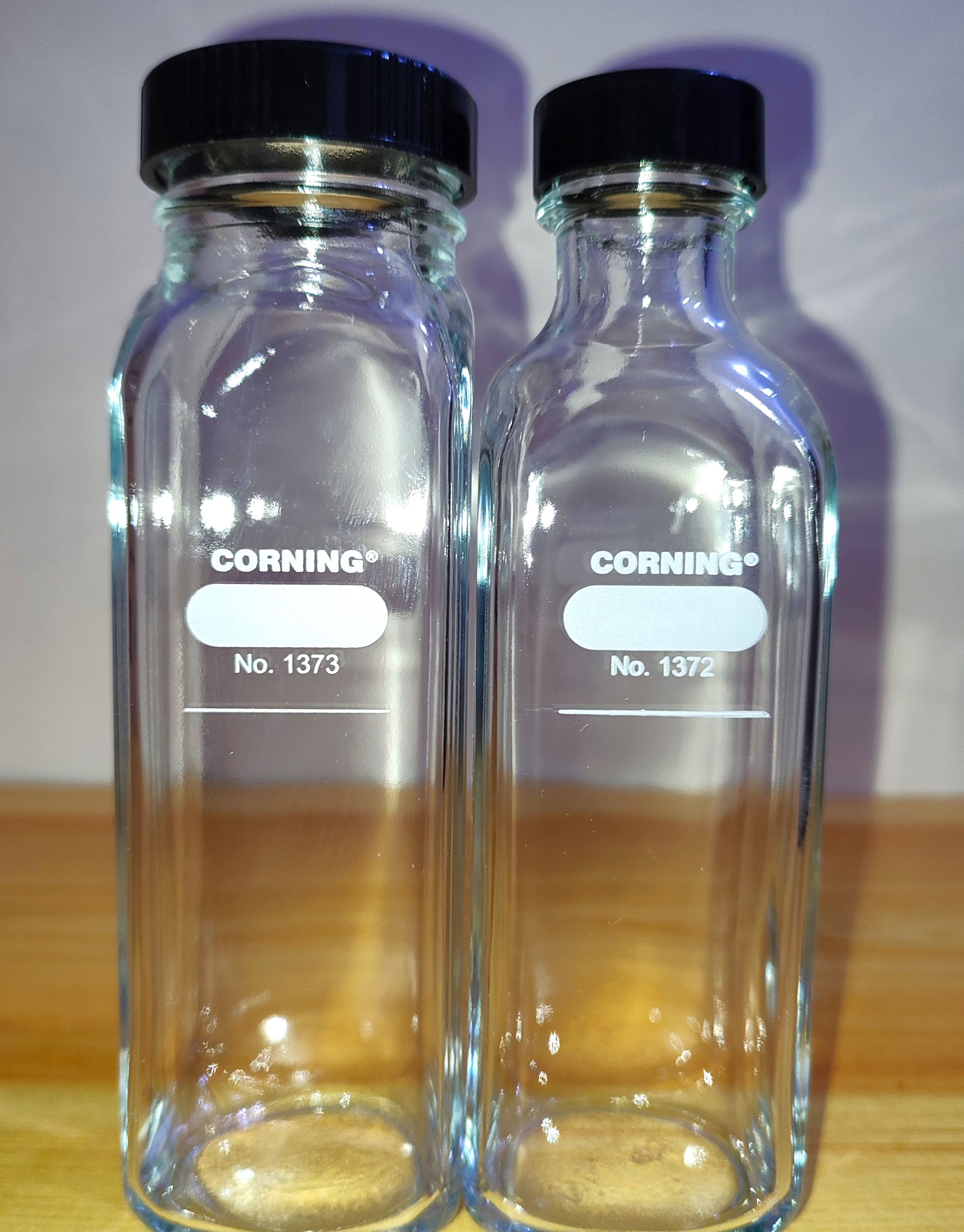 Used Corning PYREX 1372-160 Graduated Milk Dilution Bottle - 160mL