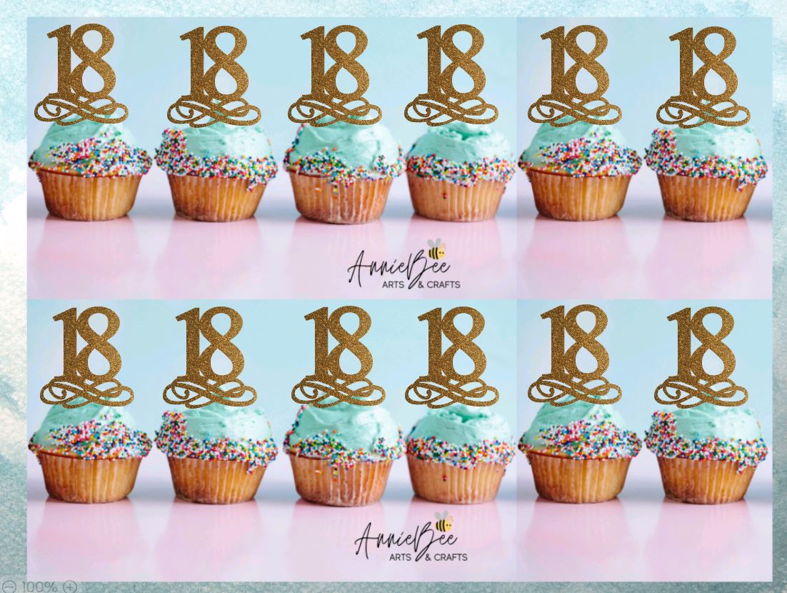 18th birthday cupcake toppers