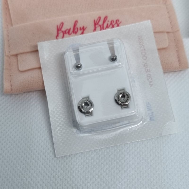 2 Paia Di Orecchini A Sfera Caflon Ufficiali - Blu, 3mm, Acciaio Inossidabile Ipoallergenico, Mini Ball Studs - 5