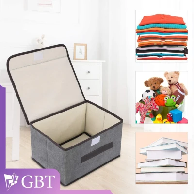 Small Fabric Foldable Storage Box Suitable for Small Toys Pocket Sized Books and MORE 27x19x16cm
