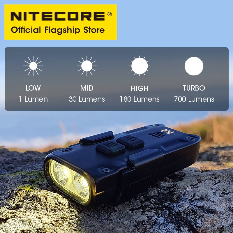 NITECORE TIP SE Mini 700 Lumen Bright Light Highlight Portable EDC Emergency Small Flashlight Keychain Light with Li-ion Battery