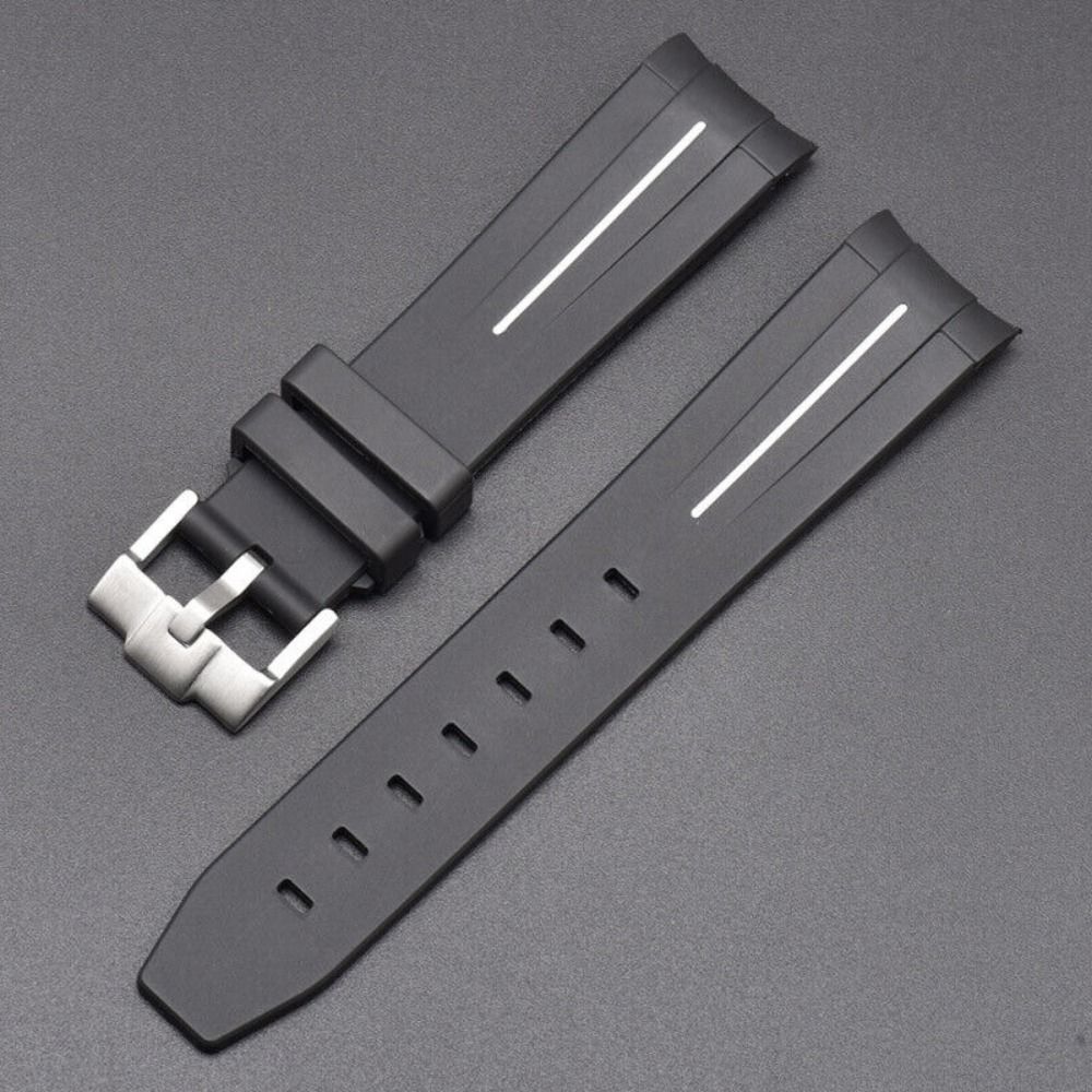 20mm Trăng khớp Cao su Dành cho speedmaster Dây đeo đồng hồ Phụ kiện đồng hồ Dây đeo đồng hồ Dành cho swatch Omega