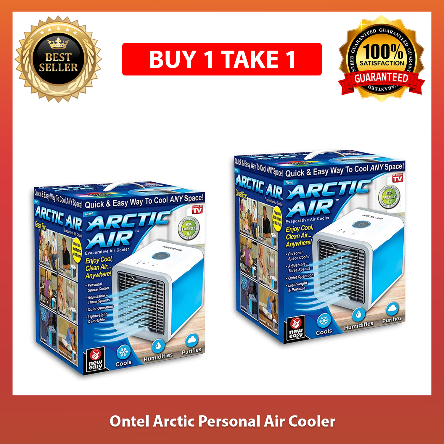 Buy 1 Take 1 Ontel Arctic Air Ultra Evaporative Portable Air Conditioner Personal Space Cooler Lazada Ph