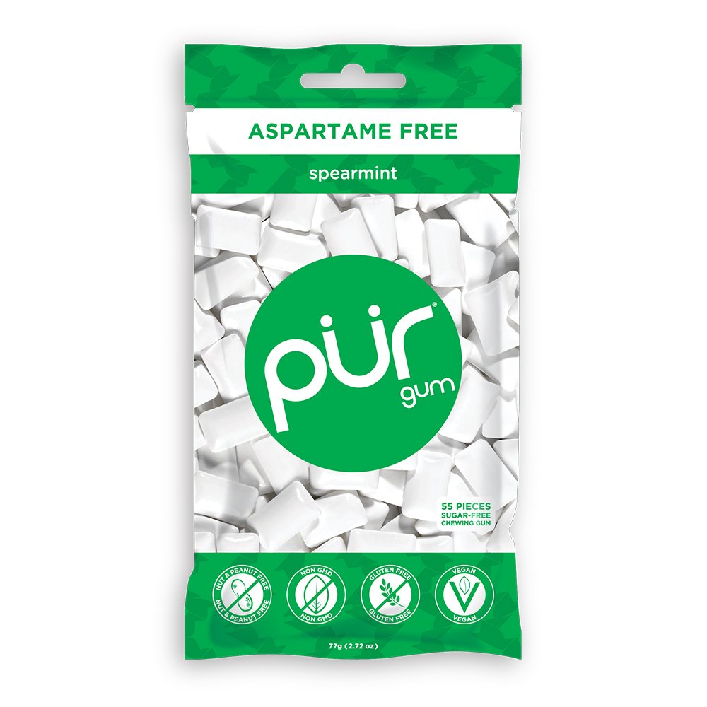 PUR Gum | Aspartame Free Chewing Gum | 100% Xylitol | Sugar Free, Vegan,  Gluten Free & Keto Friendly | Natural Chocolate Mint Flavored Gum, 55  Pieces