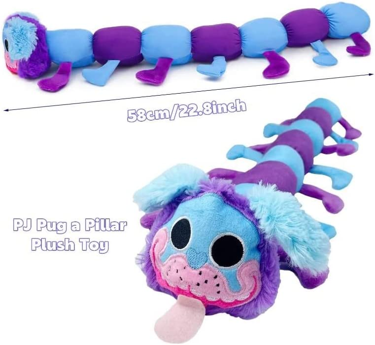wiztex PJ Pug a Pillar Plush Toy 60 cm, Huggy Wuggy Poppy Playtime Horror  Figure, Realistic Cuddly Toy for Storytelling, Animated Caterpillar Plush