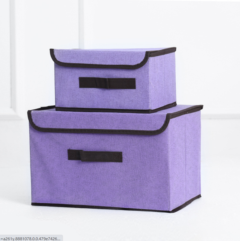 COD 2in1 Plain Color Foldable Storage Box Organizer With Cover set Lazada PH