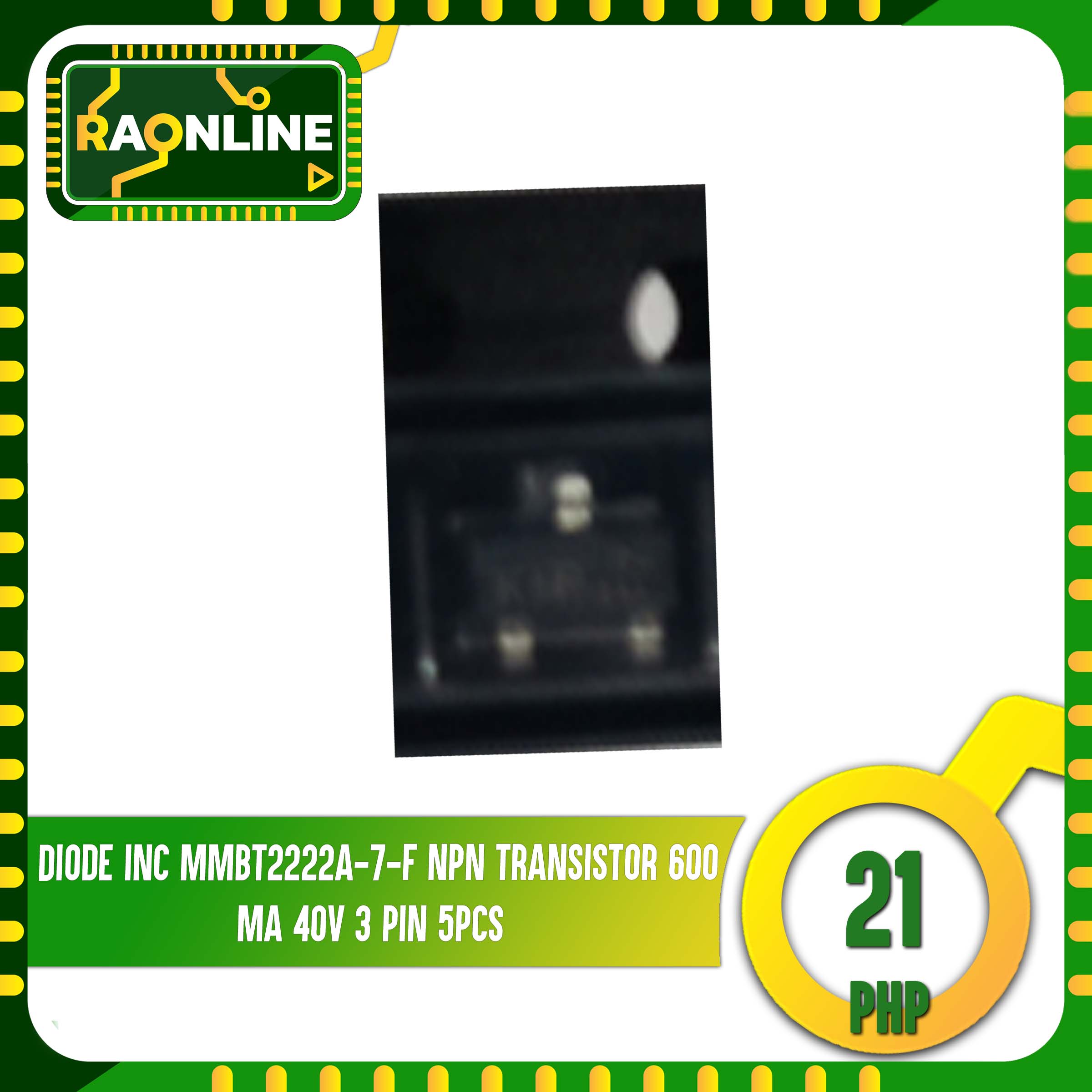 5pcs DIODE Inc MMBT2222A7F NPN Transistor , 600 mA, 40 V, 3