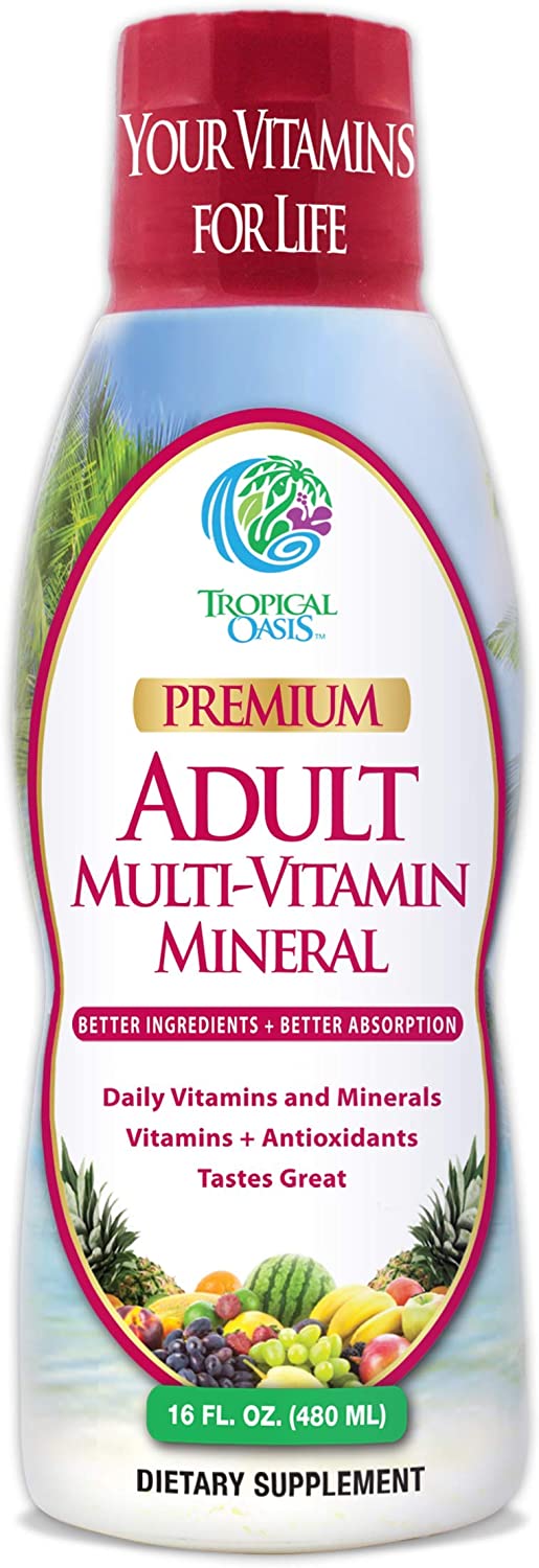 Tropical Oasis Adult Liquid Multivitamin Liquid MultiVitamin and Mineral Supplement with 125