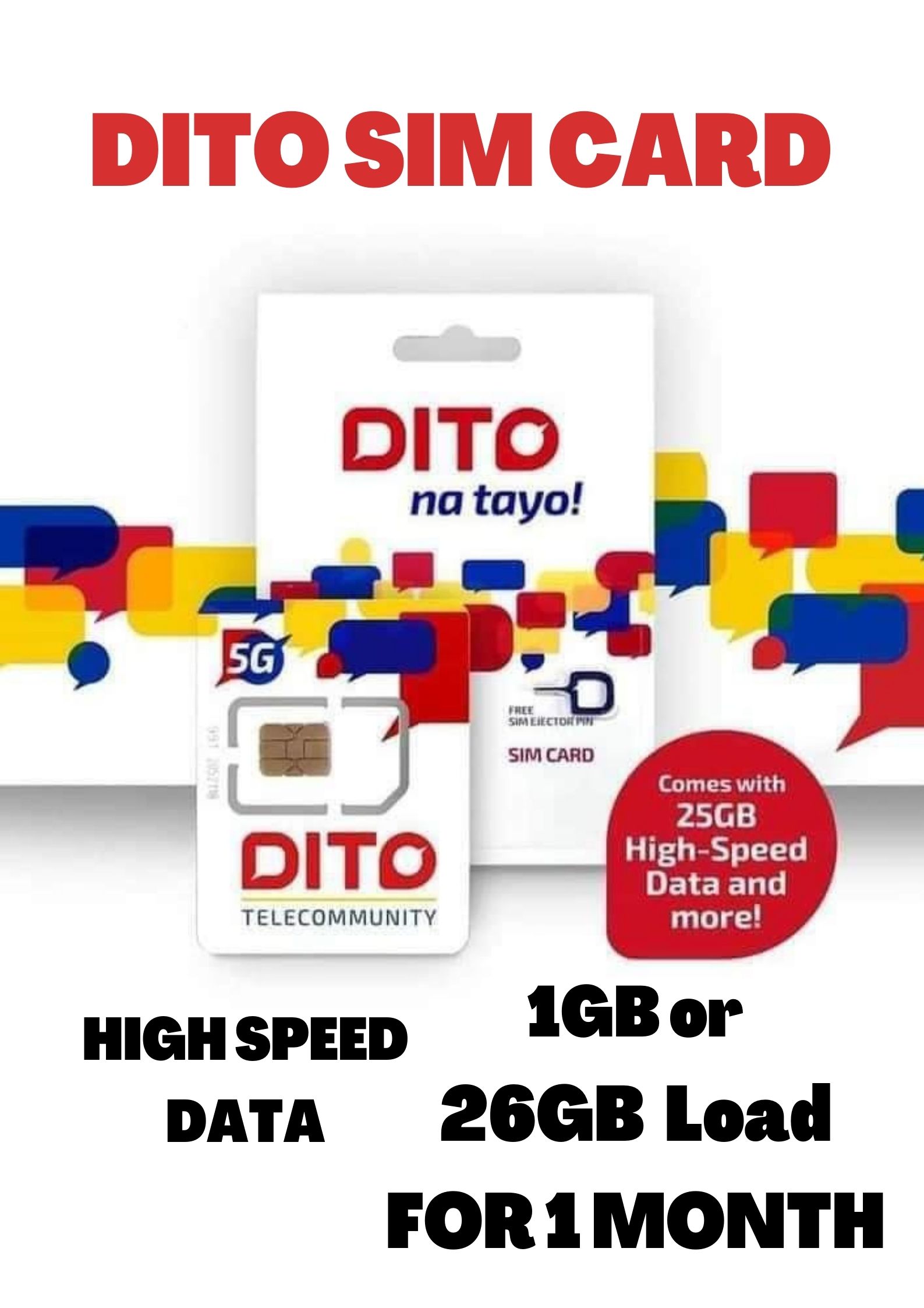 DITO SIM (High Speed Data 1gb or 26gb Package) | Lazada PH