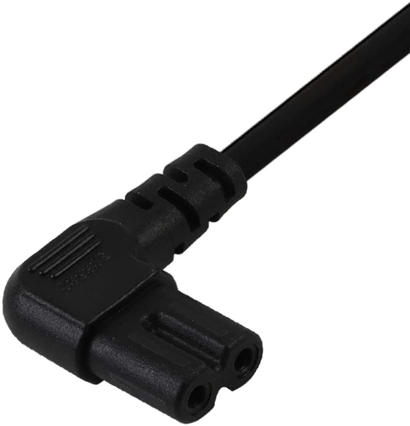 TV Power Cord,12FT/3.65Meter Double Angled (LType Angle) IEC 320 C7 to