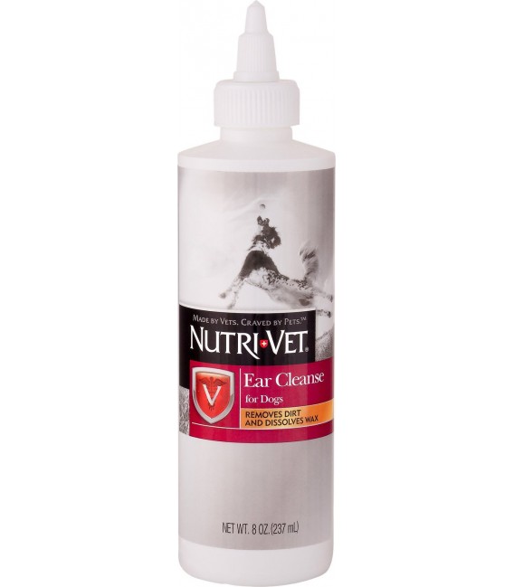 Nutri Vet Ear Cleanse for Dogs Removes Dirt & Dissolves Wax 8 Oz