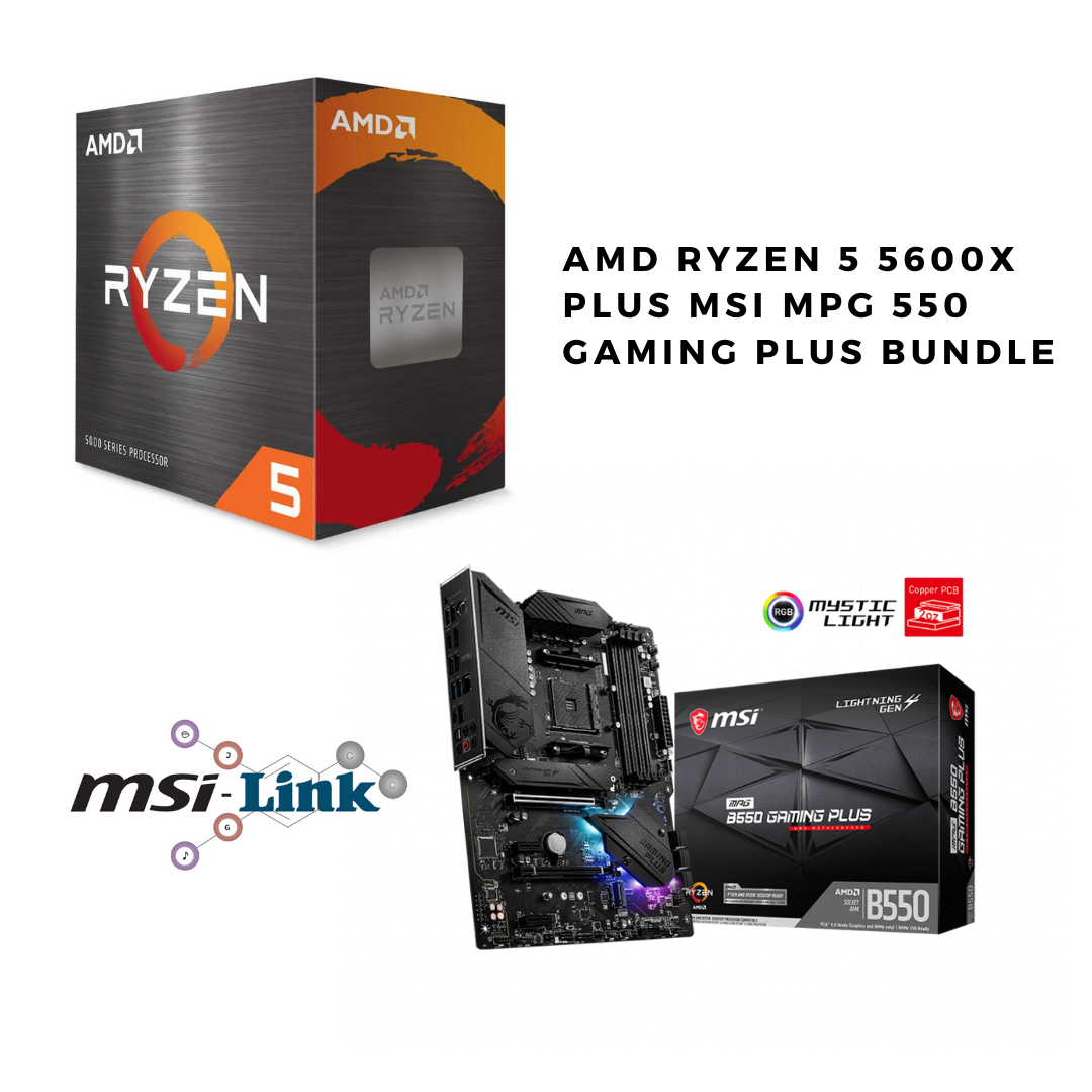 AMD Ryzen 5 5600x plus MSI MPG B550 Gaming Plus Motherboard Bundle