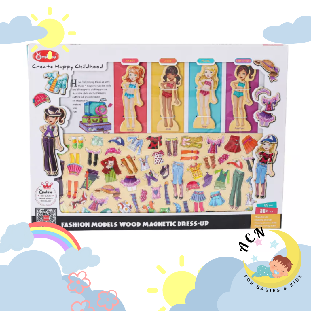 Onshine Wooden DressUp Doll Girl Toy Wooden Jigsaw Puzzle