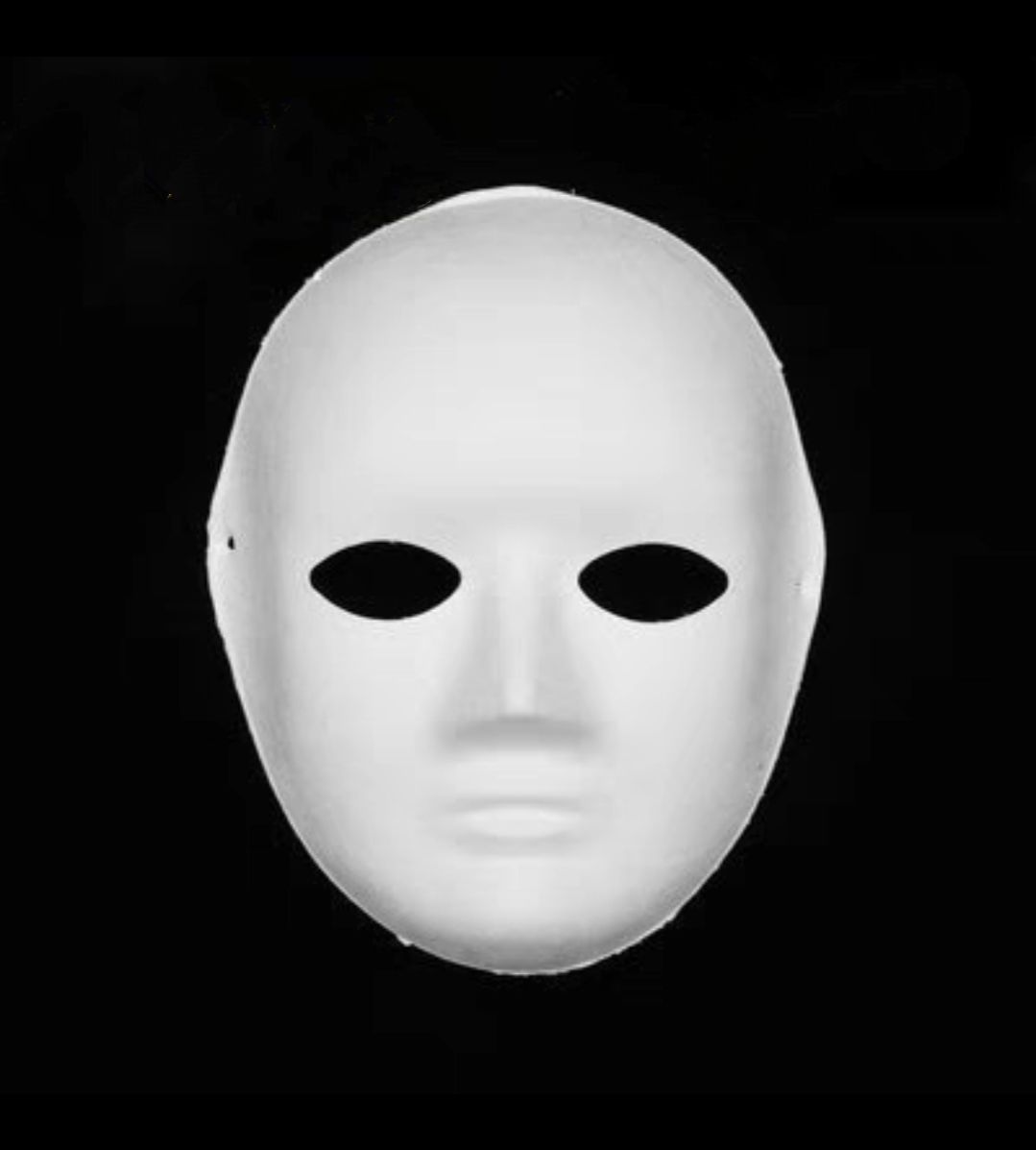 DIY White Mask Halloween White Plain Paper Full Face Opera Masquerade ...