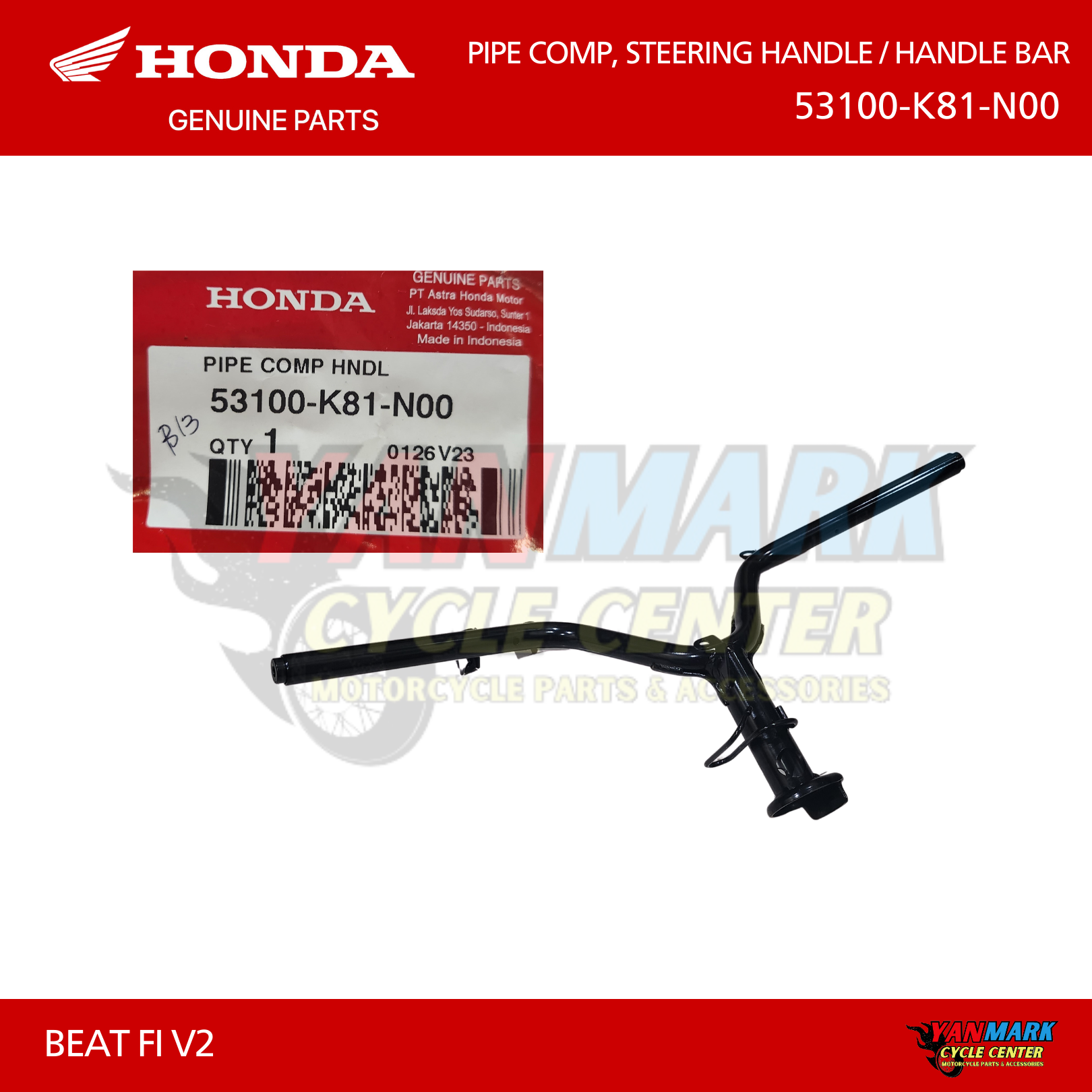 み HONDA ホンダ純正部品 PIPE,STEERING HAN 53100-KT0-650 53713-SDC-A02