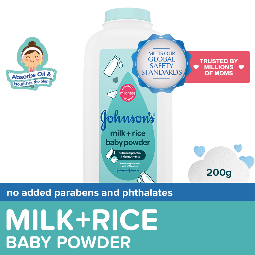 Johnson's Milk+Rice Baby Powder 200g Baby Essentials, Baby Care