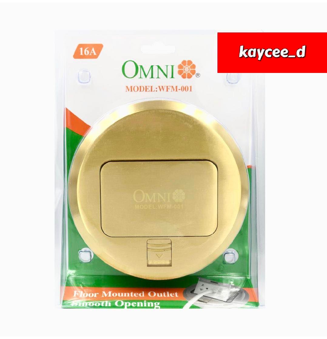 Omni Floor Mounted Outlet Square/ Electric Outlet Gold/Silver 16A